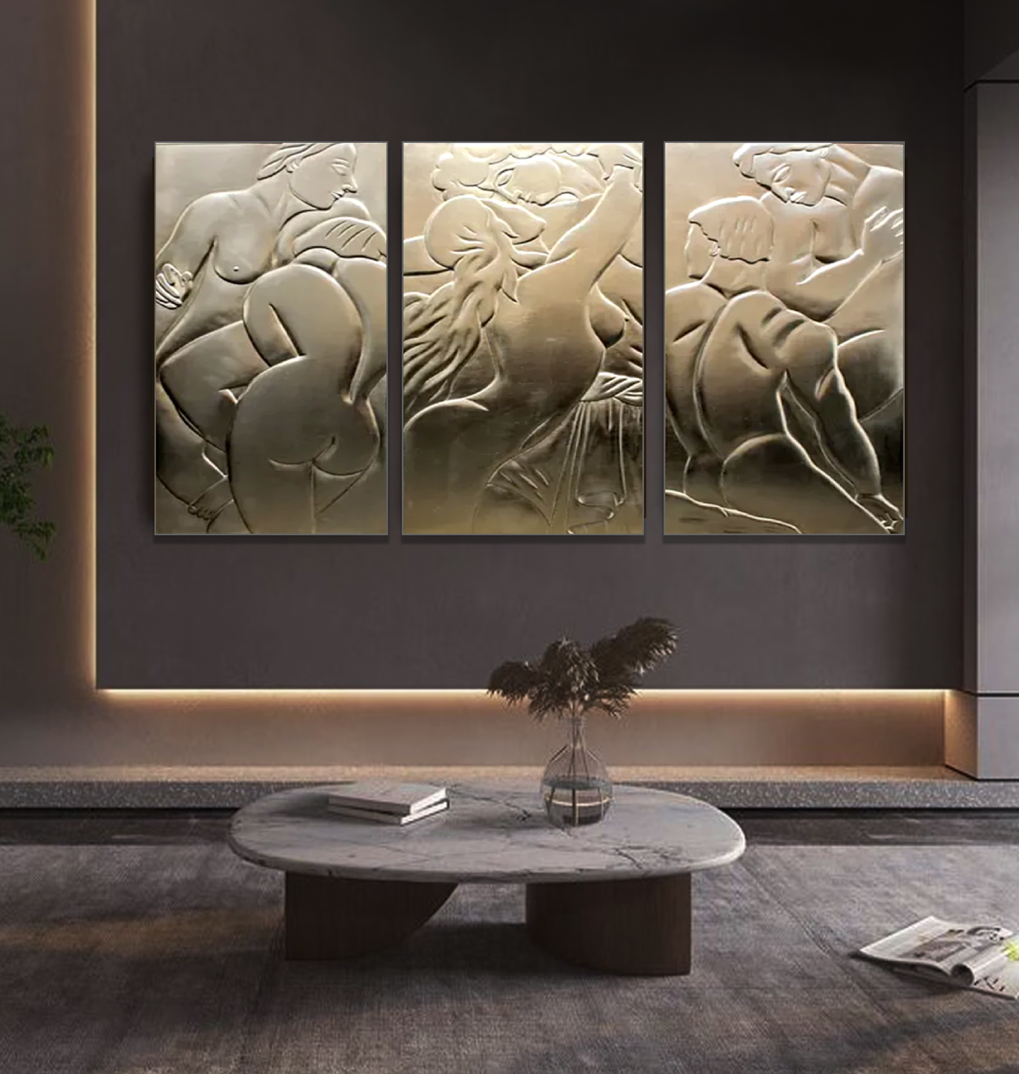 Unsigned 'Anticipation' relief Sculpture - Centaur Art Galleries