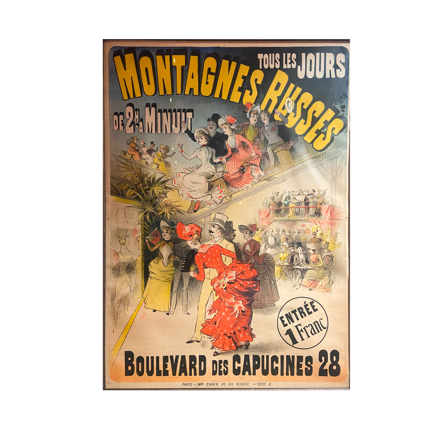 Lucien Baylac 'Montagne Russes' (Russian Mountains Rollercoaster) Poster 1888