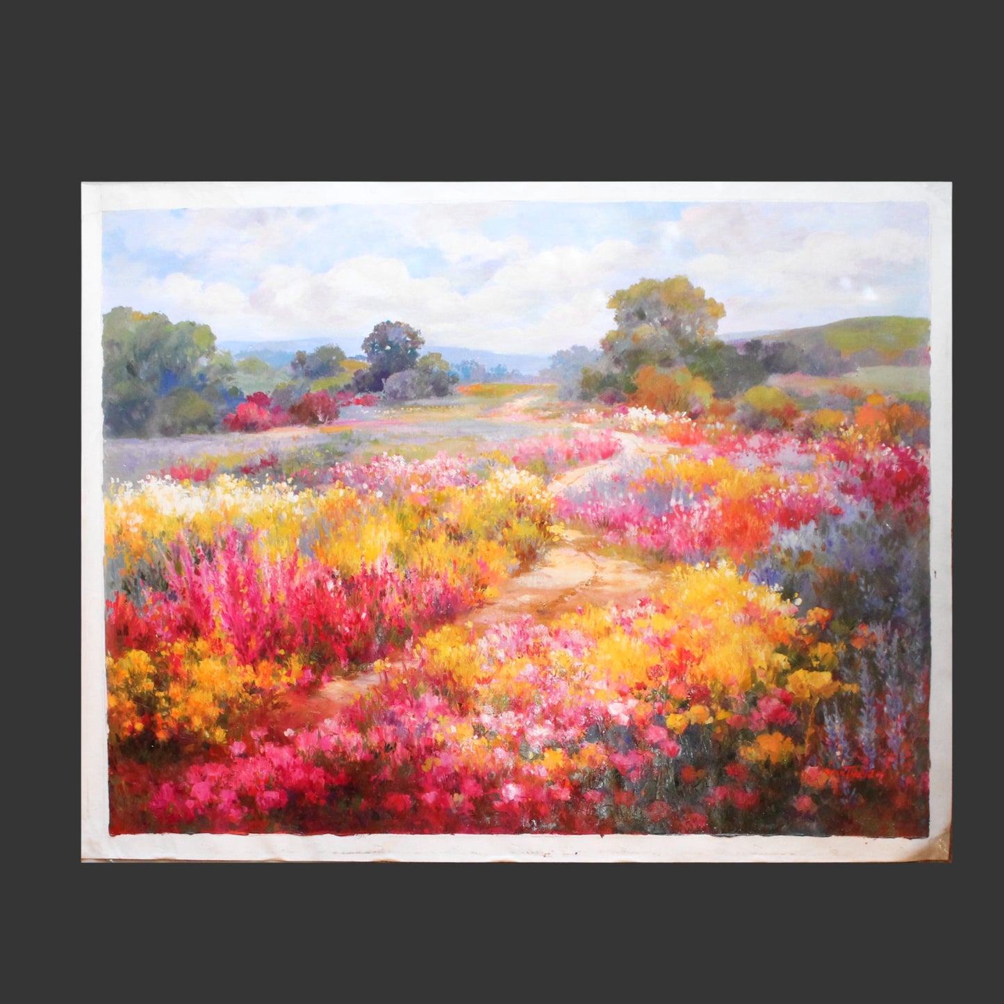 Paul Guy Gantner 'Meadow with Flowers' Unframed Painting - Centaur Art Galleries