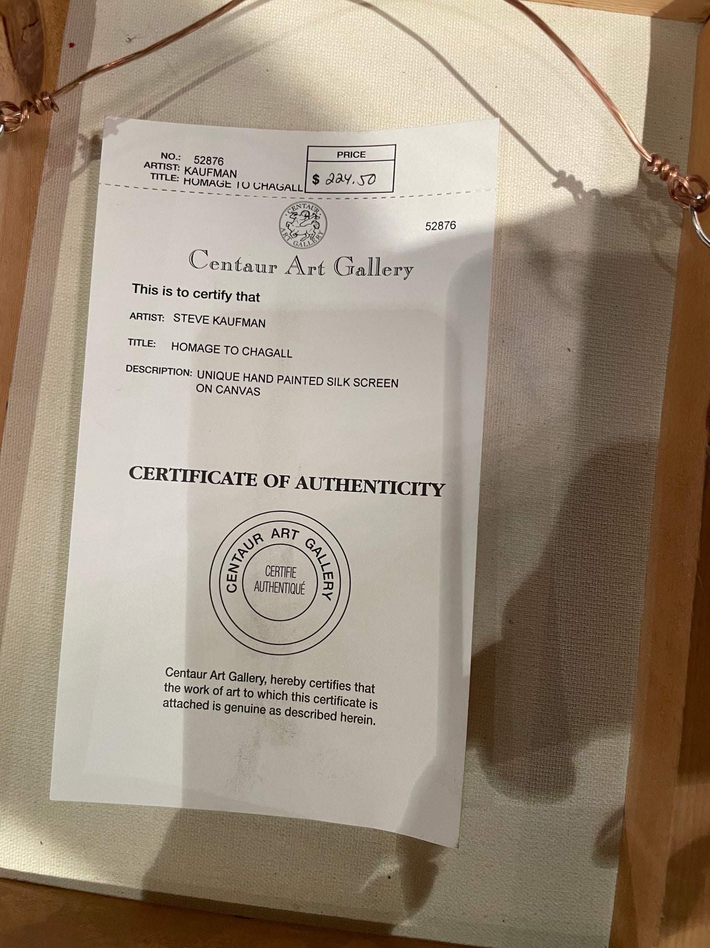 Steve Kaufman 'Homage to Chagall' - Centaur Art Galleries