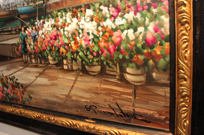 C. Pierre LaTour 'Flower Market Barge' - Centaur Art Galleries