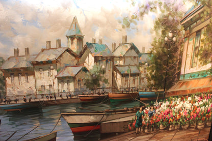 C. Pierre LaTour 'Flower Market Barge' - Centaur Art Galleries