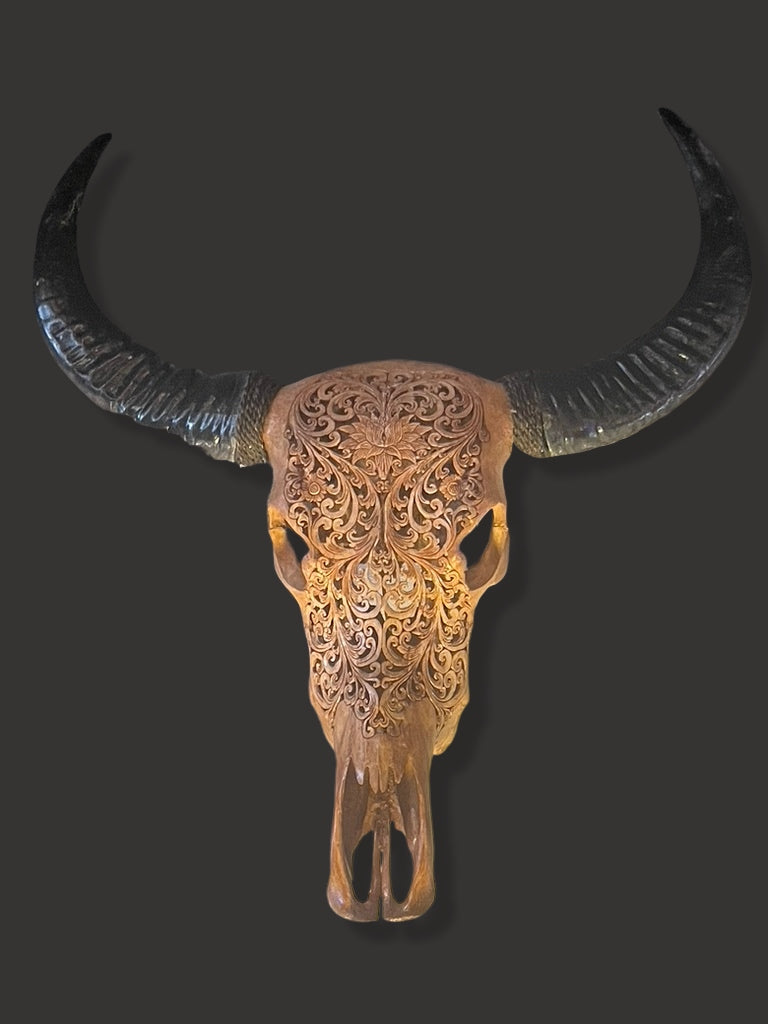 Water Buffalo Skull (Carving) - Centaur Art Galleries