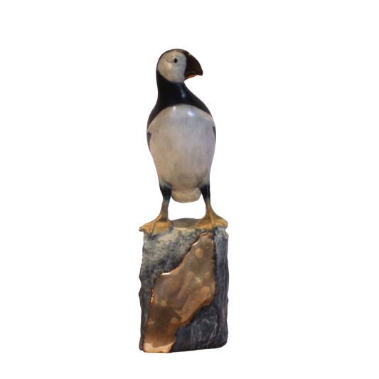 Brian Arthur 'Puffin on Rock' Small Bronze Sculpture - Centaur Art Galleries