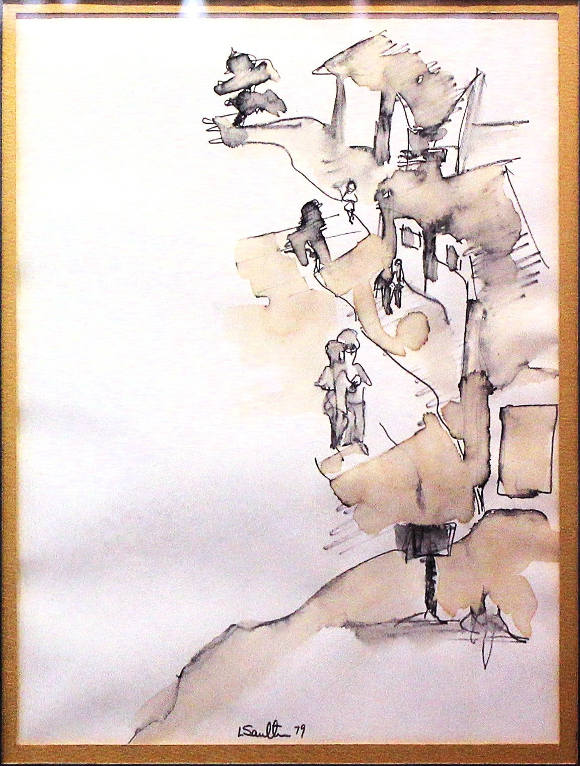 Leon Saulter 'Visiting' Original Painting - Centaur Art Galleries
