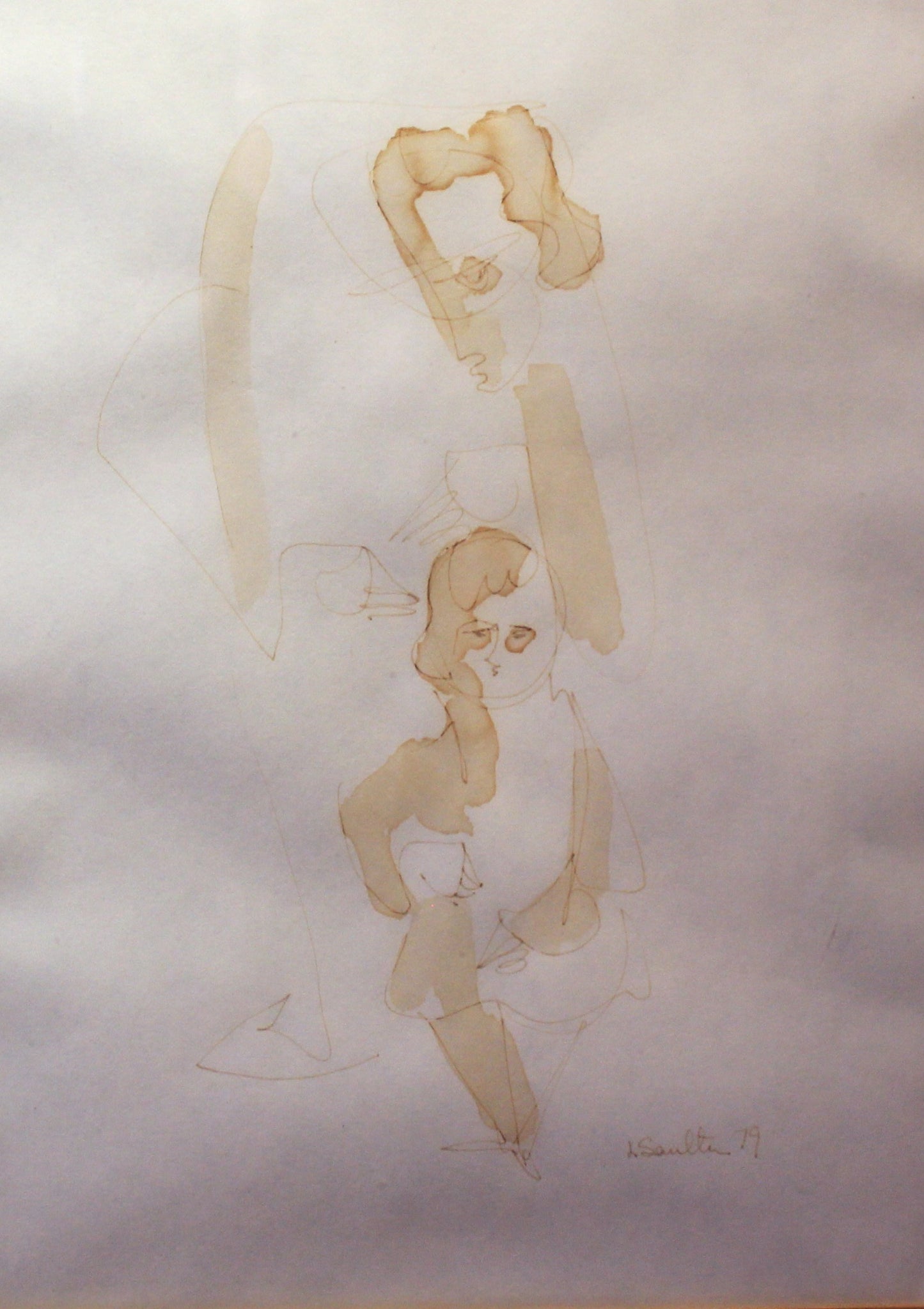 Leon Saulter 'Mother/Daughter' Original Painting - Centaur Art Galleries