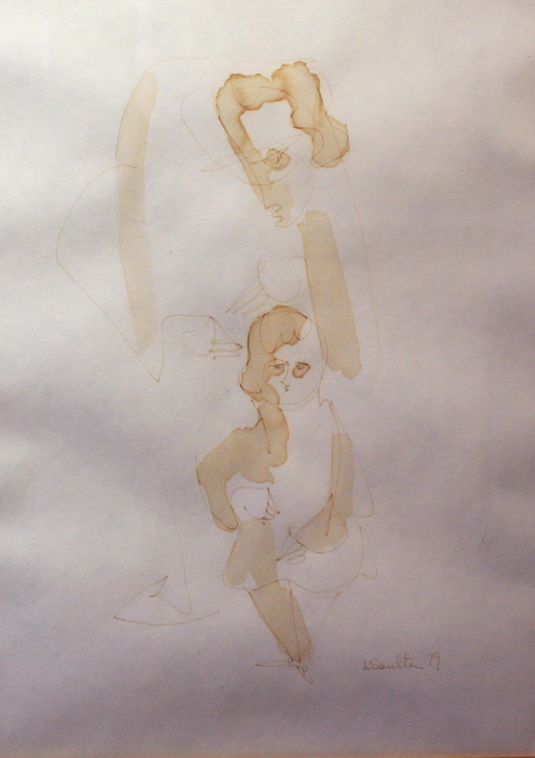 Leon Saulter 'Mother/Daughter' Original Painting - Centaur Art Galleries
