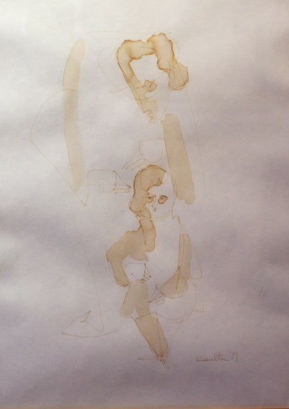 Leon Saulter 'Mother/Daughter' Original Painting - Centaur Art Galleries