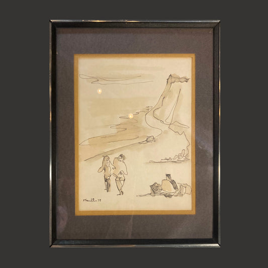 Leon Saulter 'Beach Stroll' Original painting - Centaur Art Galleries