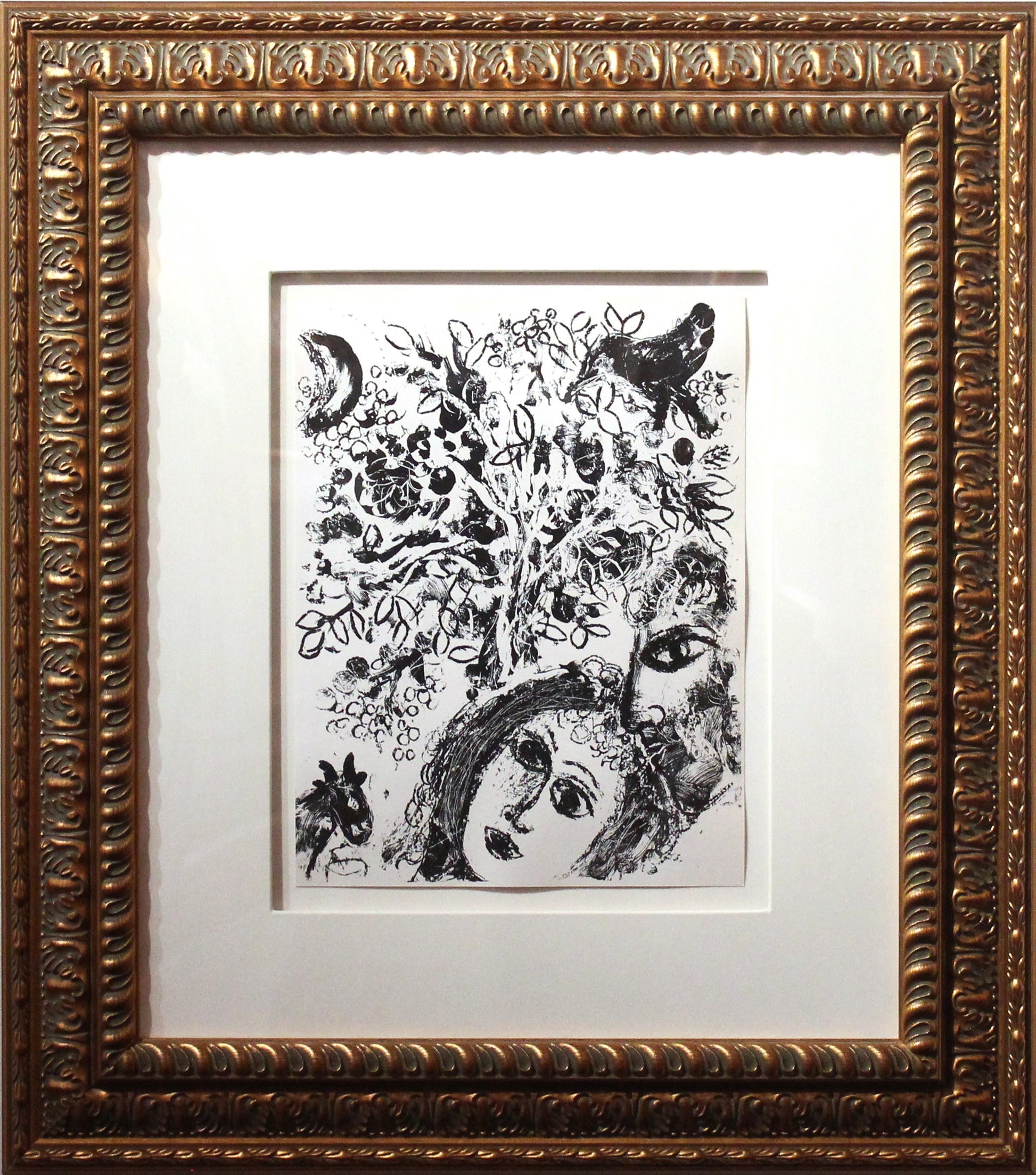 Marc Chagall 'Couple Beside Tree' - Centaur Art Galleries