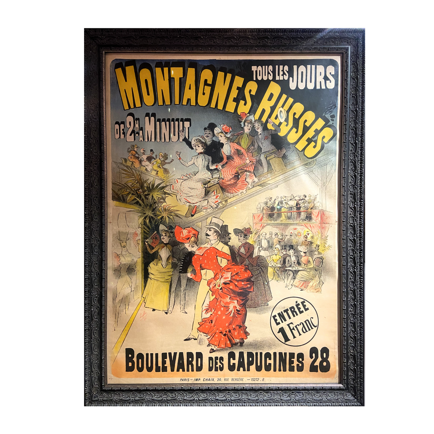 Lucien Baylac 'Montagne Russes' (Russian Mountains Rollercoaster) Poster 1888