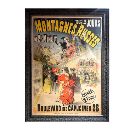 Lucien Baylac 'Montagne Russes' (Russian Mountains Rollercoaster) Poster 1888