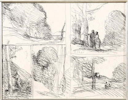 Jean-Baptiste Camille Corot '5 Etching on one Plate' - Centaur Art Galleries