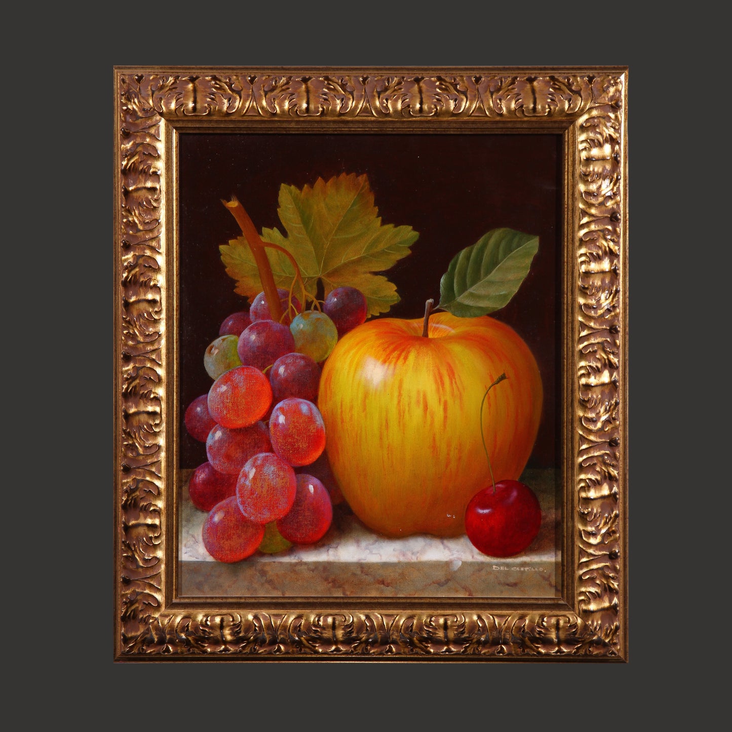 Victor Del Castillo 'Manzana y Uvas con Cereza' - Centaur Art Galleries