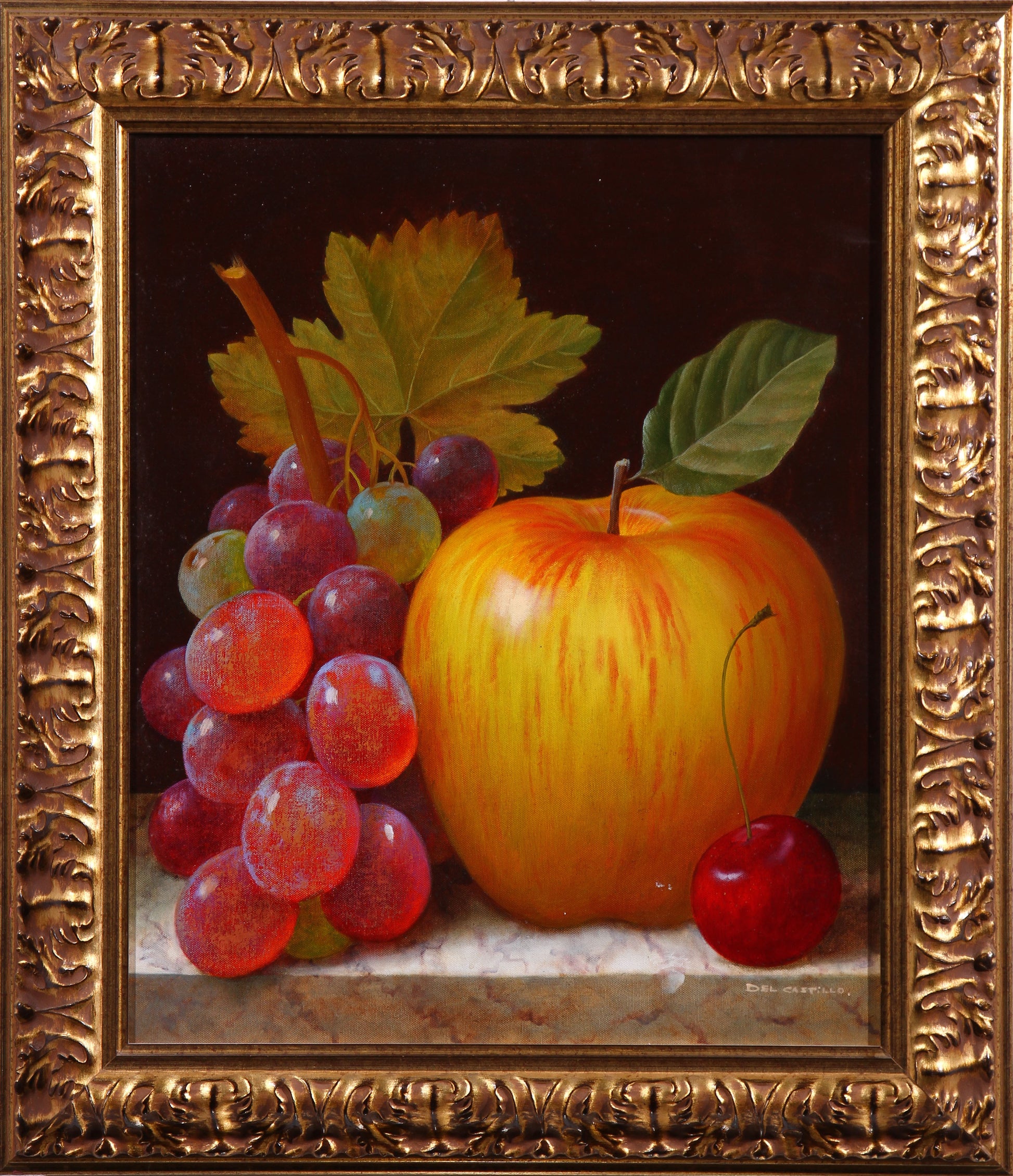 Victor Del Castillo 'Manzana y Uvas con Cereza' - Centaur Art Galleries