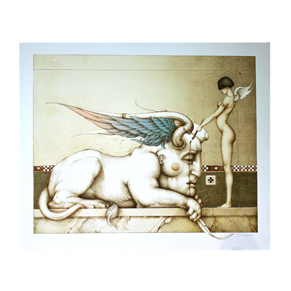 Michael Parkes 'Designing the Sphinx' 1991 (Unframed) - Centaur Art Galleries
