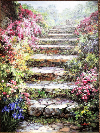 Paul Guy Gantner 'Floral Walk' Painting - Centaur Art Galleries