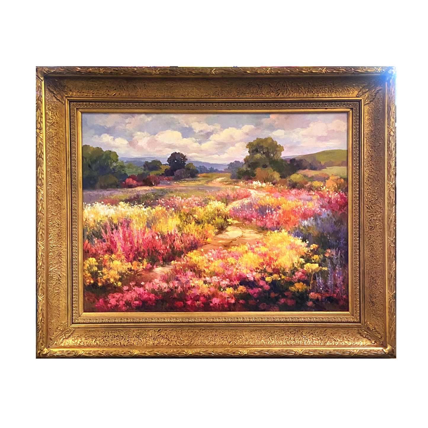 Paul Guy Gantner 'Meadow with Flowers' Framed Painting