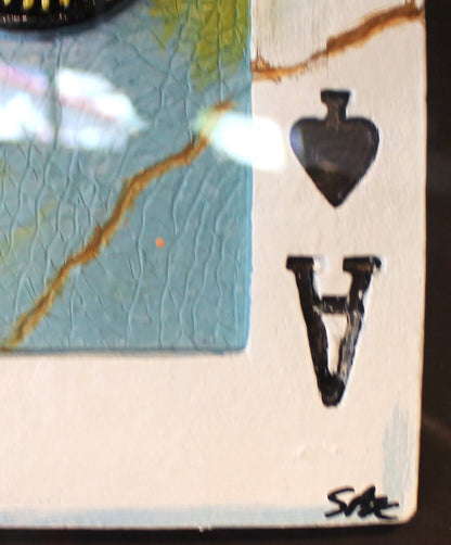 Steve Kaufman 'Ace of Spades' Hand-Made Tile Playing Card - Centaur Art Galleries