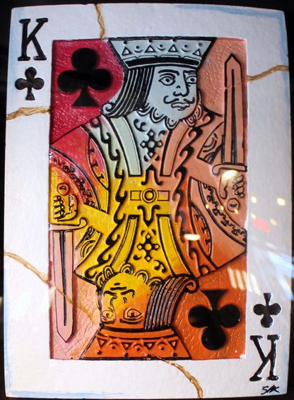 Steve Kaufman 'King of Clubs' Hand-Made Tile Playing Cards - Centaur Art Galleries