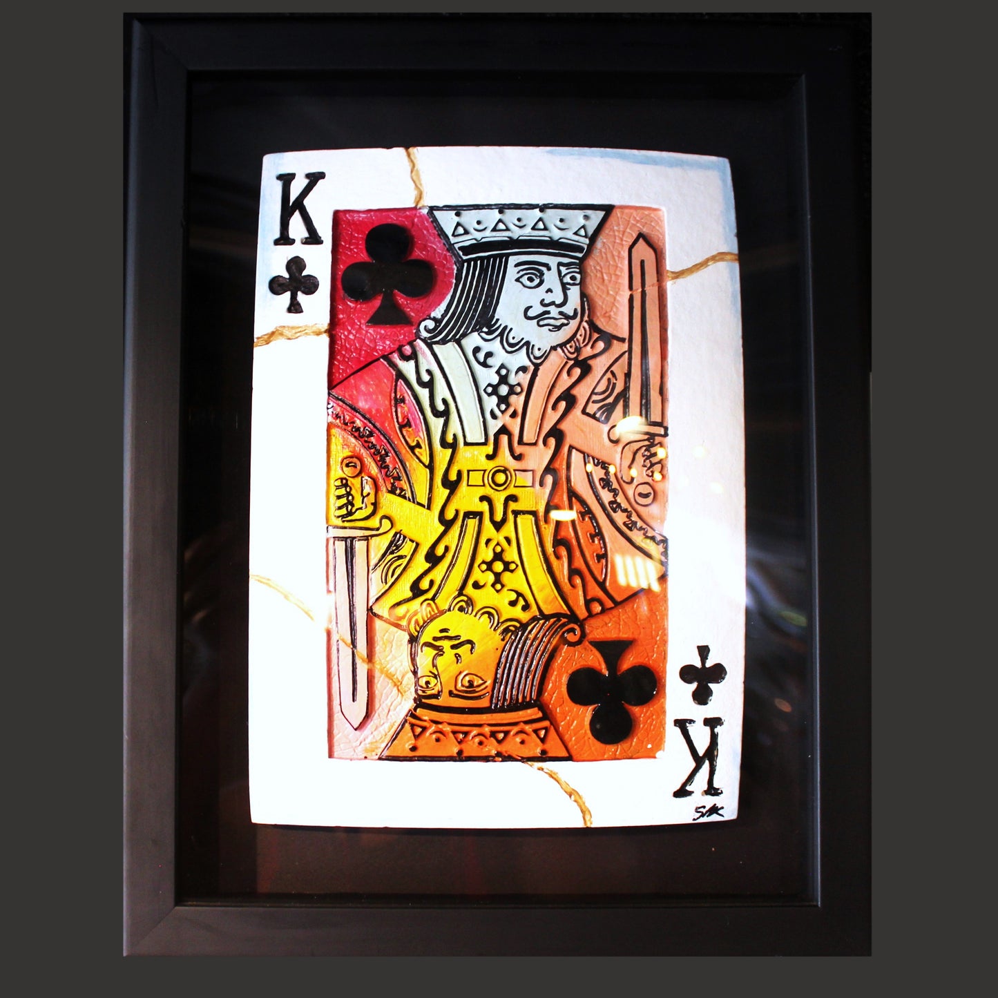 Steve Kaufman 'King of Clubs' Hand-Made Tile Playing Cards - Centaur Art Galleries