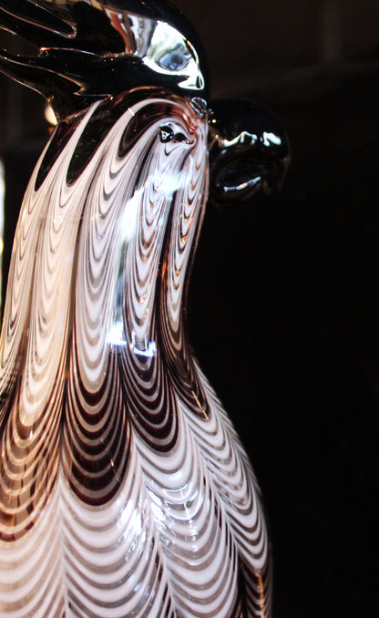 Licio Zanetti 'Murano Glass Cockatoos w/ Bronze Base' Sculpture (VERY RARE) - Centaur Art Galleries