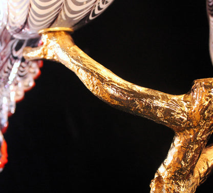 Licio Zanetti 'Murano Glass Cockatoos w/ Bronze Base' Sculpture (VERY RARE) - Centaur Art Galleries