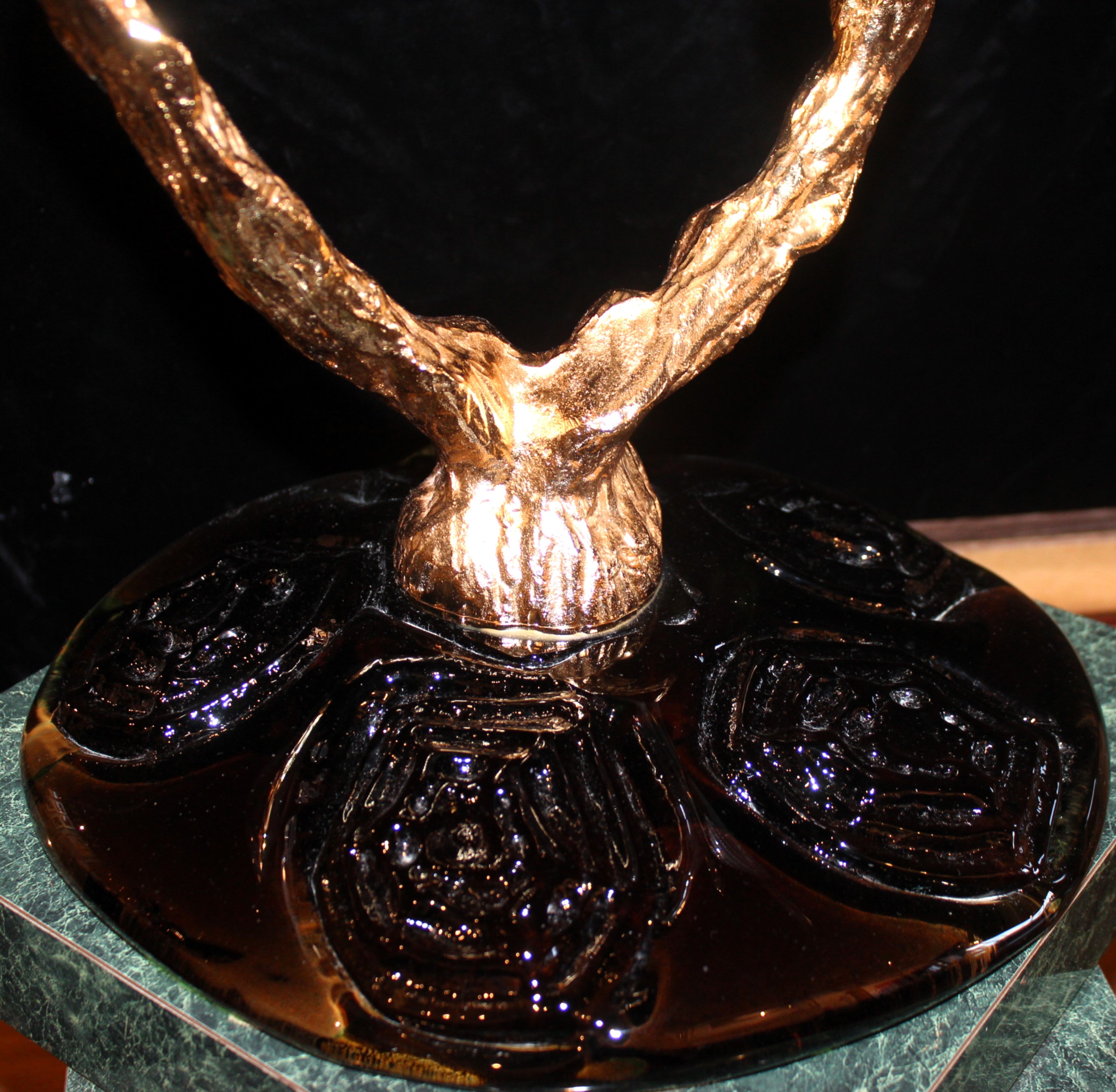 Licio Zanetti 'Murano Glass Geese w/ Bronze Base' Sculpture (VERY