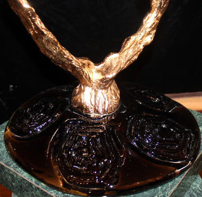 Licio Zanetti 'Murano Glass Geese w/ Bronze Base' Sculpture (VERY RARE) - Centaur Art Galleries