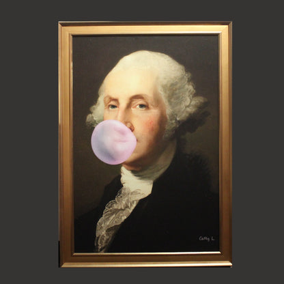 Cathy L. 'George Washington Chewing Bazooka Gum' - Centaur Art Galleries
