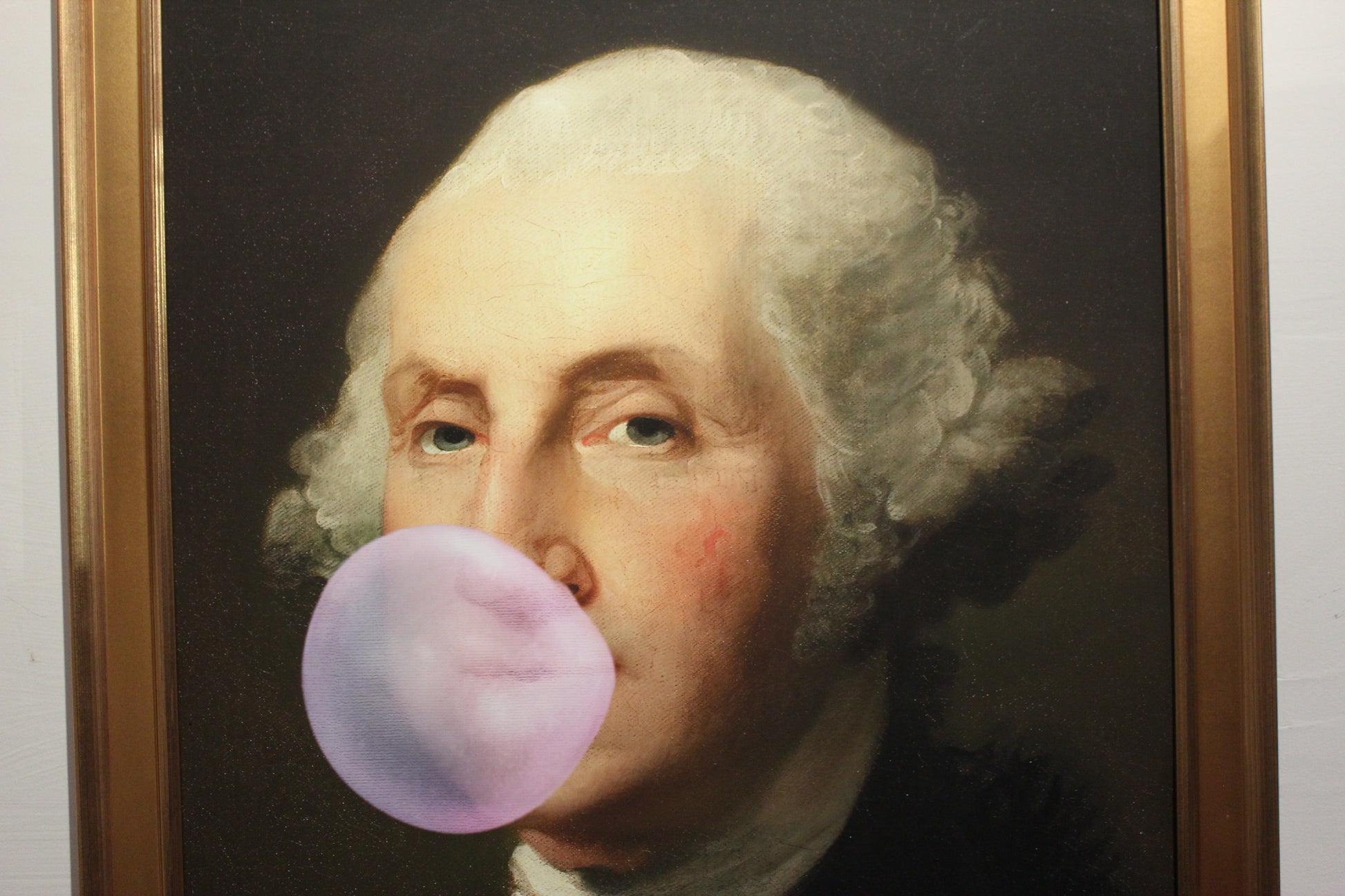 Cathy L. 'George Washington Chewing Bazooka Gum' - Centaur Art Galleries