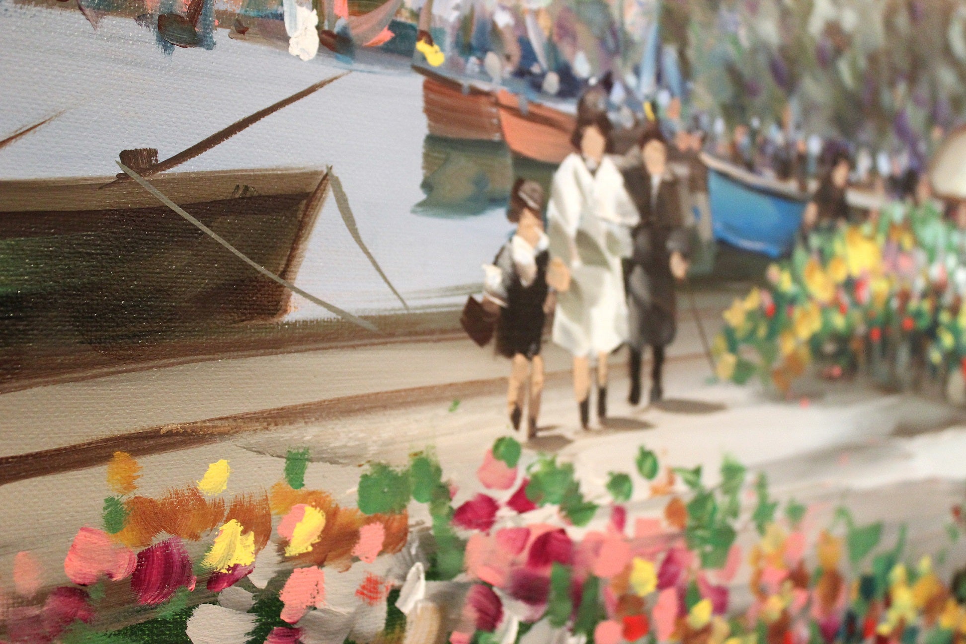 C. Pierre Latour 'Flower Market' Painting - Centaur Art Galleries