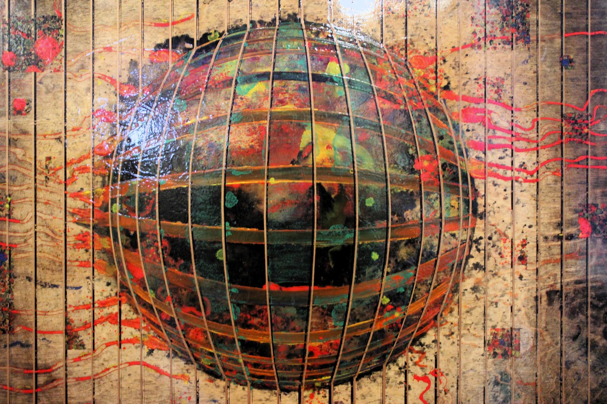 Mohan Sundaresan 'Red Sphere' Painting - Centaur Art Galleries