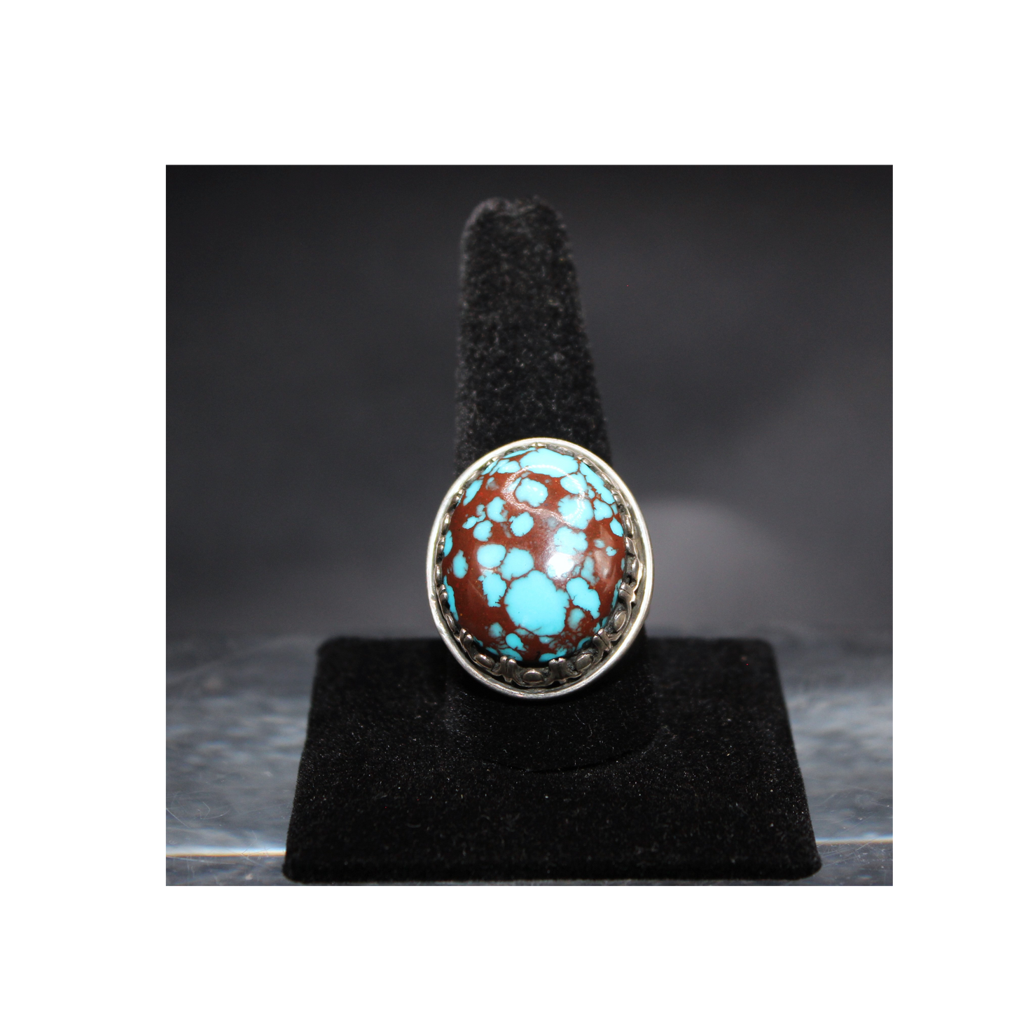 Vintage Navajo Ring- Blue Prince Mine Turquoise w/ Spiderweb Matrix.