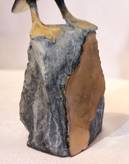 Brian Arthur 'Puffin on Rock' Bronze Sculpture