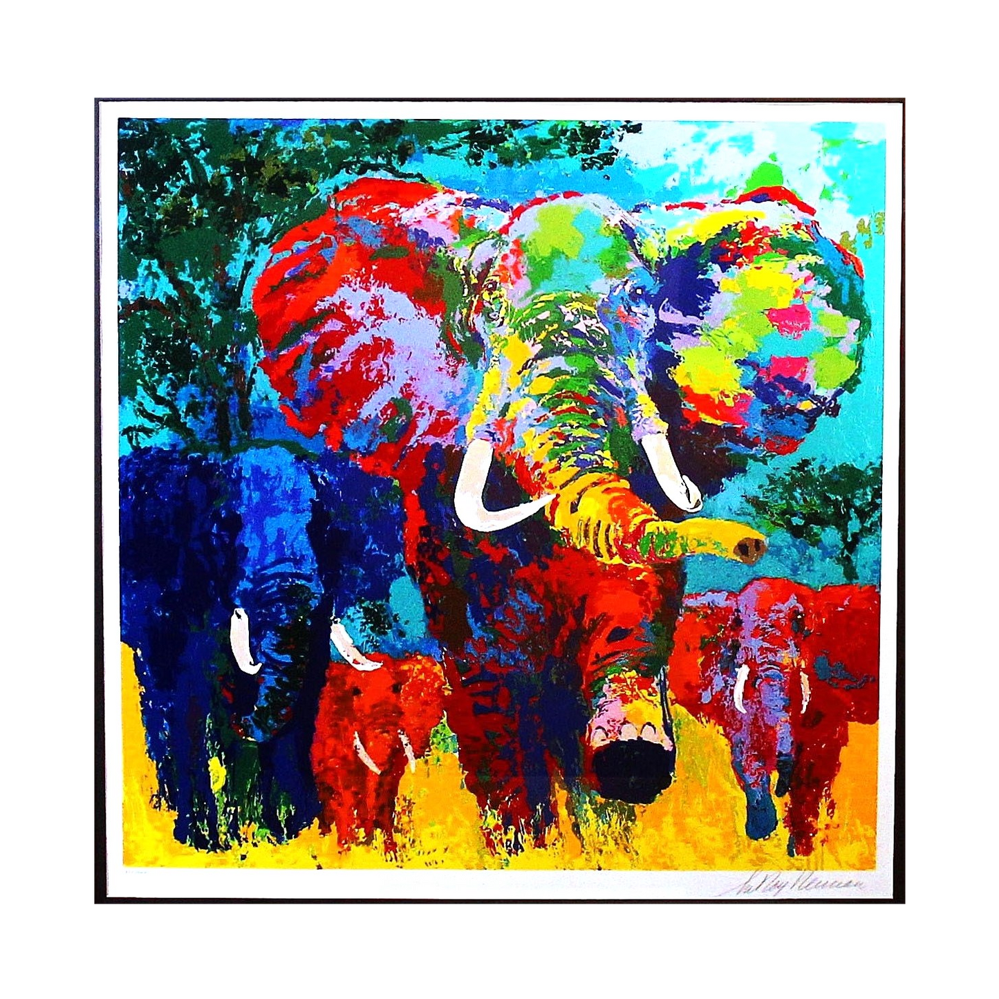 LeRoy Neiman 'Elephant Charge'