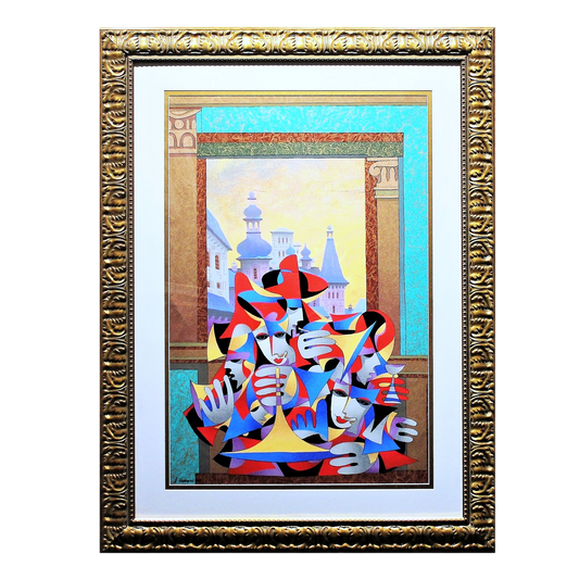 Anatole Krasnyansky 'Gold & Teal Over Looking the City' - Centaur Art Galleries