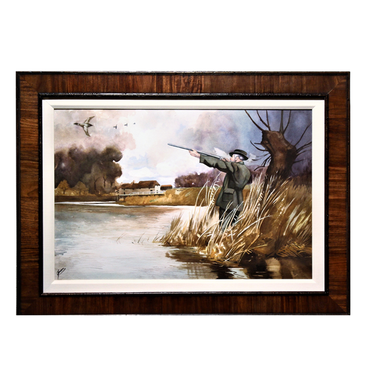 Quos 'Duck Hunting' Watercolor Painting - Centaur Art Galleries