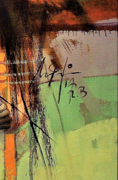 Agustin Rojas 'Angel En Verdes' Unframed Painting - Centaur Art Galleries