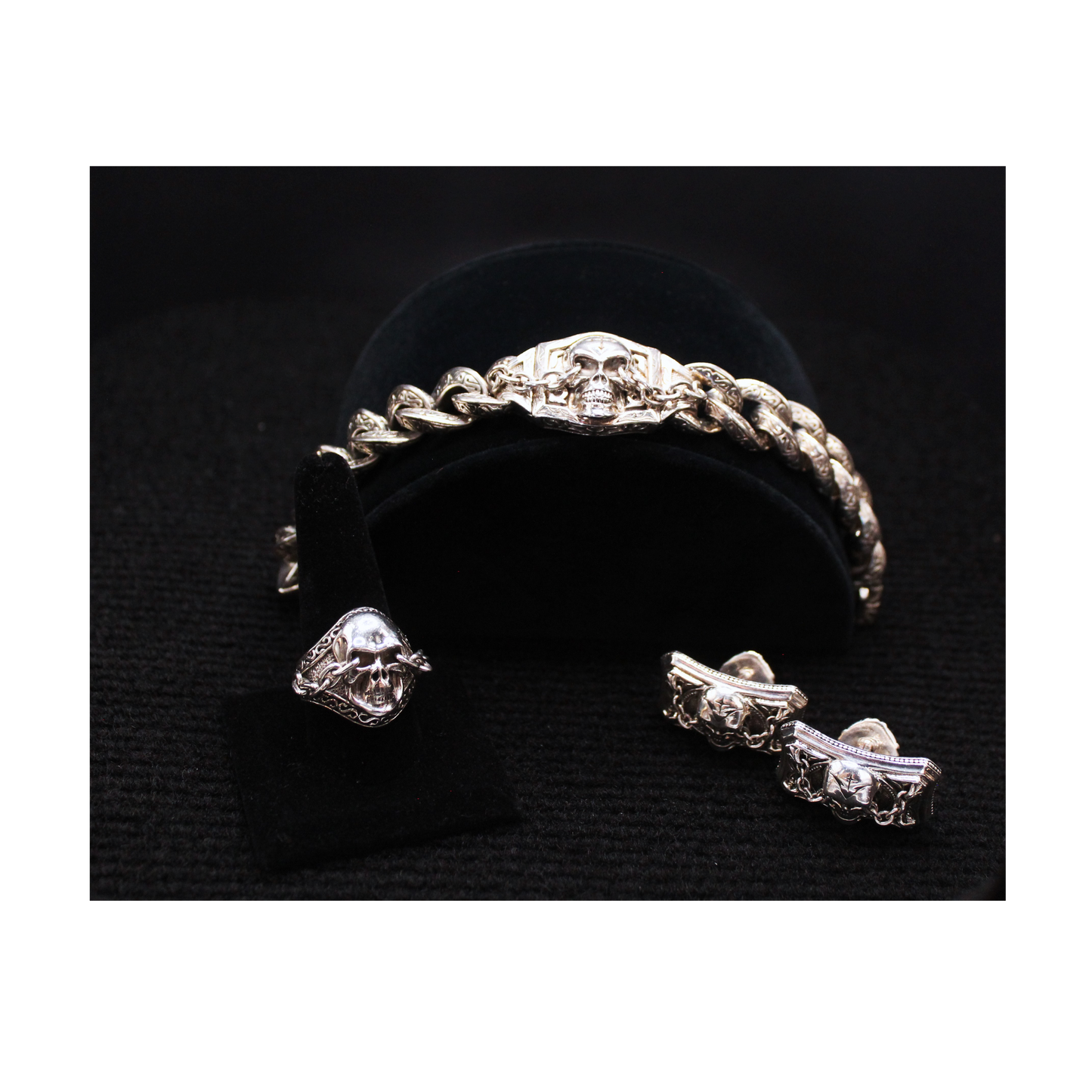 Scott Kay (Unkaged) Braclet, Cufflinks & Ring Sterling Silver Set