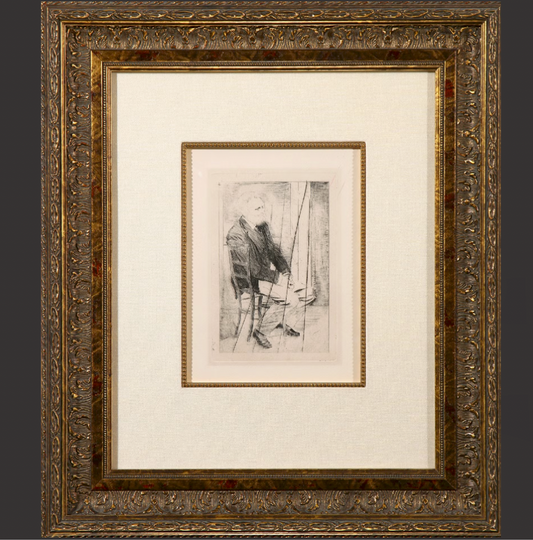 Edgar Degas 'Manet assis tourne vers la droite'