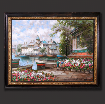 C. Pierre LaTour 'Flower Market Barge' - Centaur Art Galleries