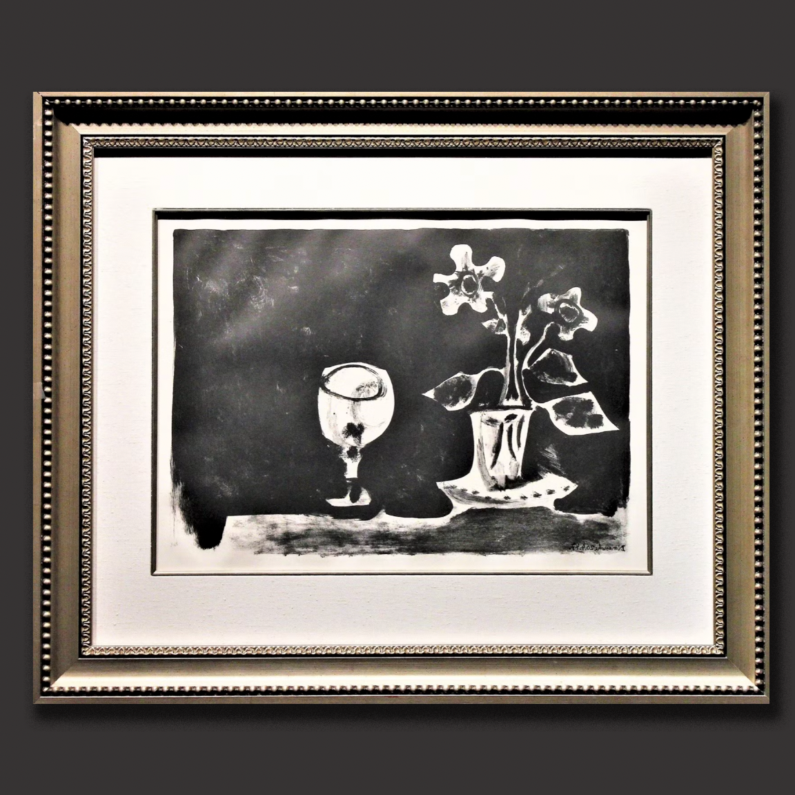 Pablo Picasso 'Still Life with Glass and Flowers'