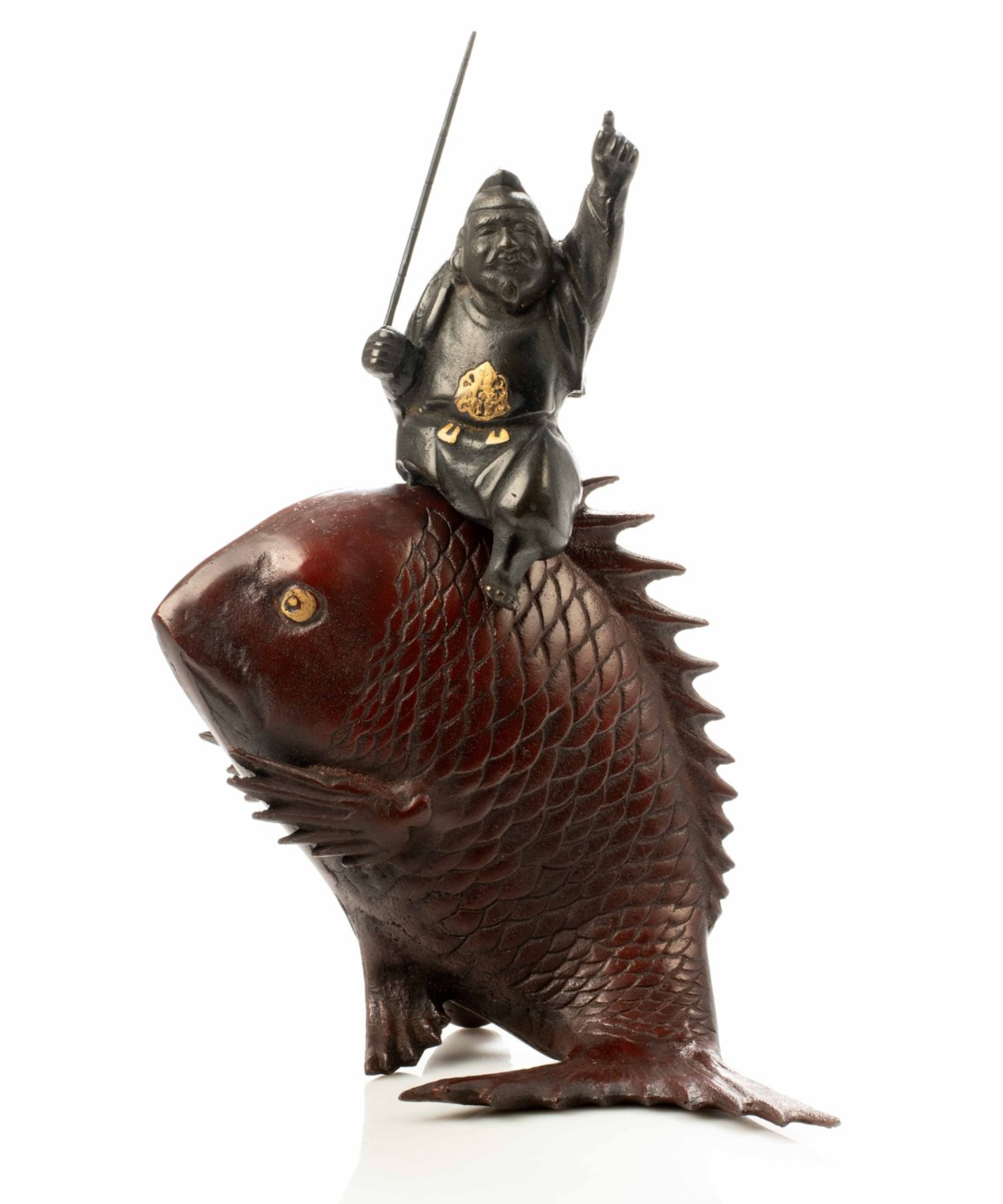 Unsigned 'Ebisu on a giant carp Fish'