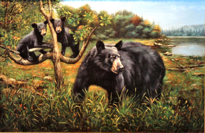 Pedro Tapia 'Osos Negros Observando' - Centaur Art Galleries