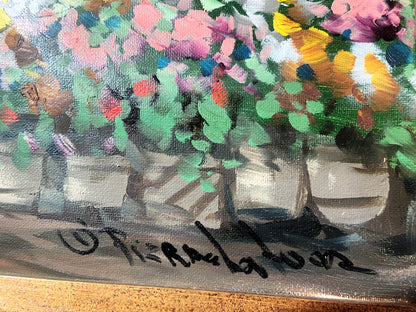 C. Pierre Latour 'Flower Market' Painting - Centaur Art Galleries